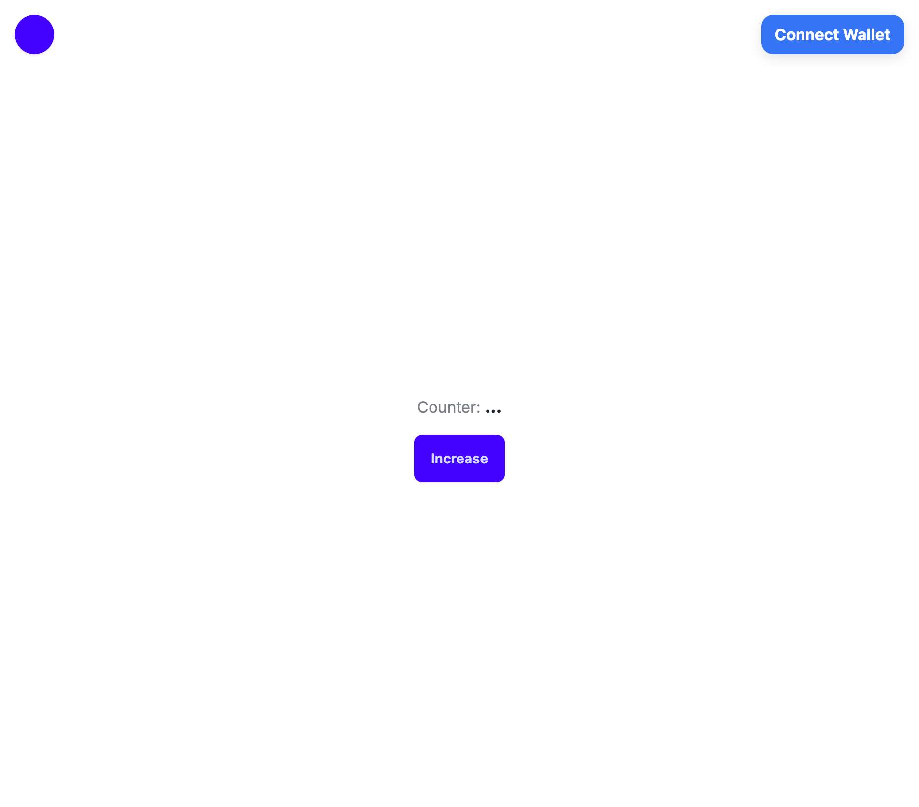 Header cùng với nút Connect Wallet.